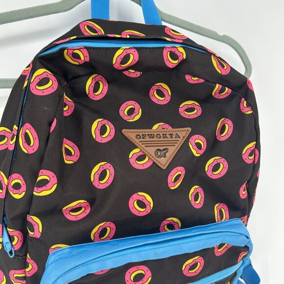 OFWGKTA Odd Future Donut 3 Compartment  Backpack Black Blue Pink School Bag - Picture 2 of 11